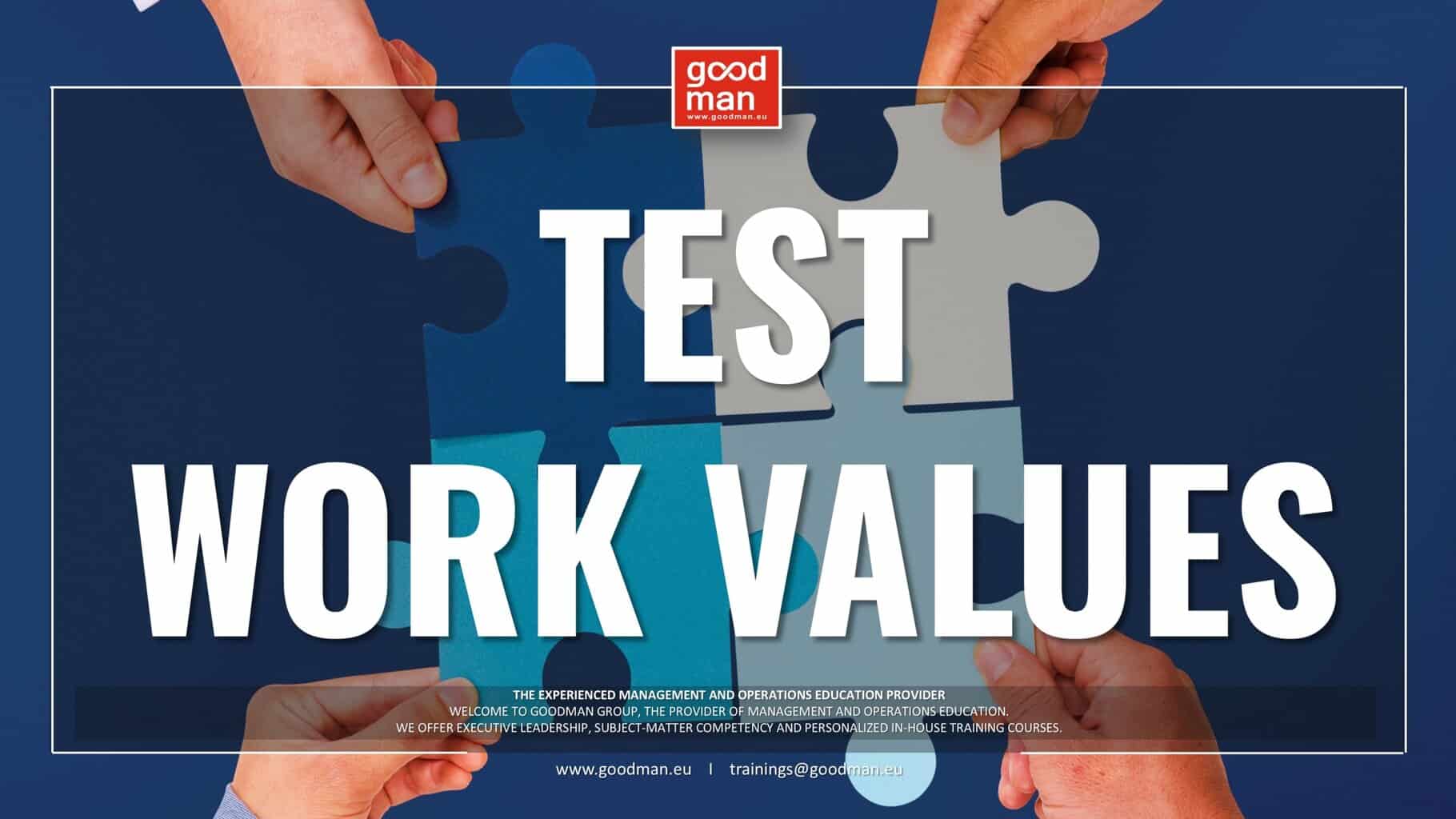 Test work values wartości pracy - GOODMAN GROUP - SZKOLENIA I DORADZTWO